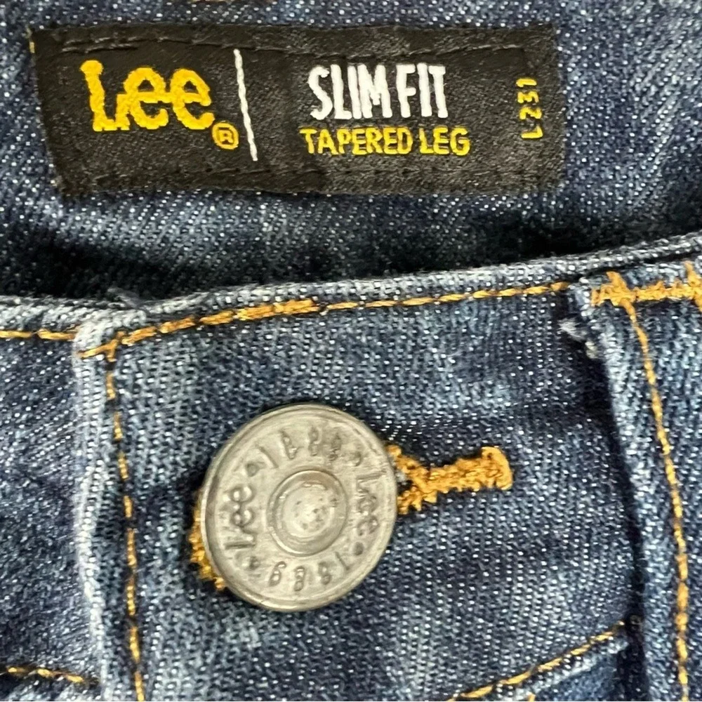 Lee Tapered Jeans Boys 8 Dark Wash Slim Fit Stretch Classic Denim Everyday Basic